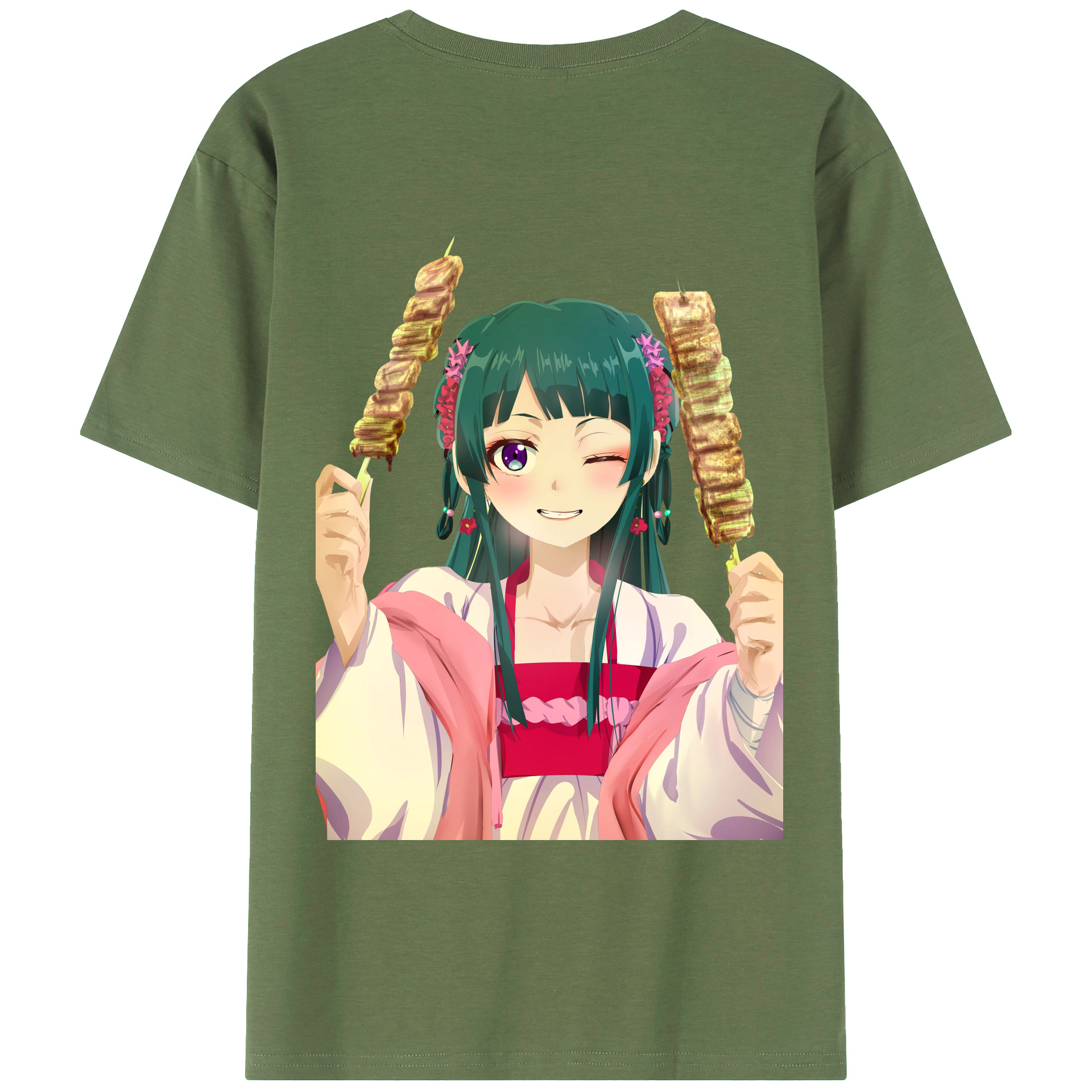 （画像用） 薬屋のひとりごと The Apothecary Diaries 綿100％ メンズ半袖Tシャツ（バックプリント） 通気性